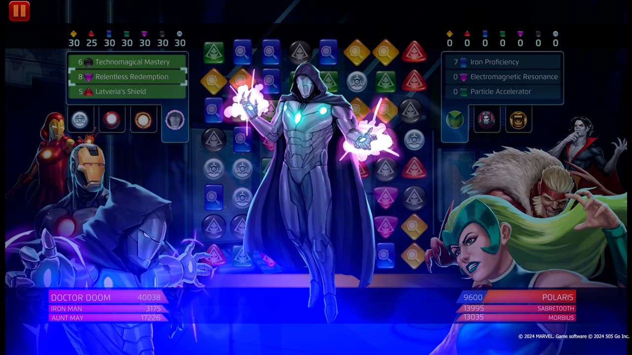 Doctor Doom (Infamous Iron Man) uses Relentless Redemption in MARVEL Puzzle Quest